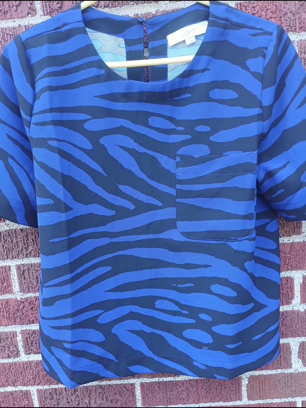 Y2K LOFT Medi Crop Zebra Print Blouse